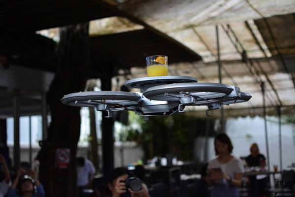 restaurant where food is sent by drones