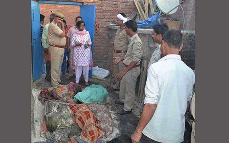 six child burned alive when a house caught fire in bareilly