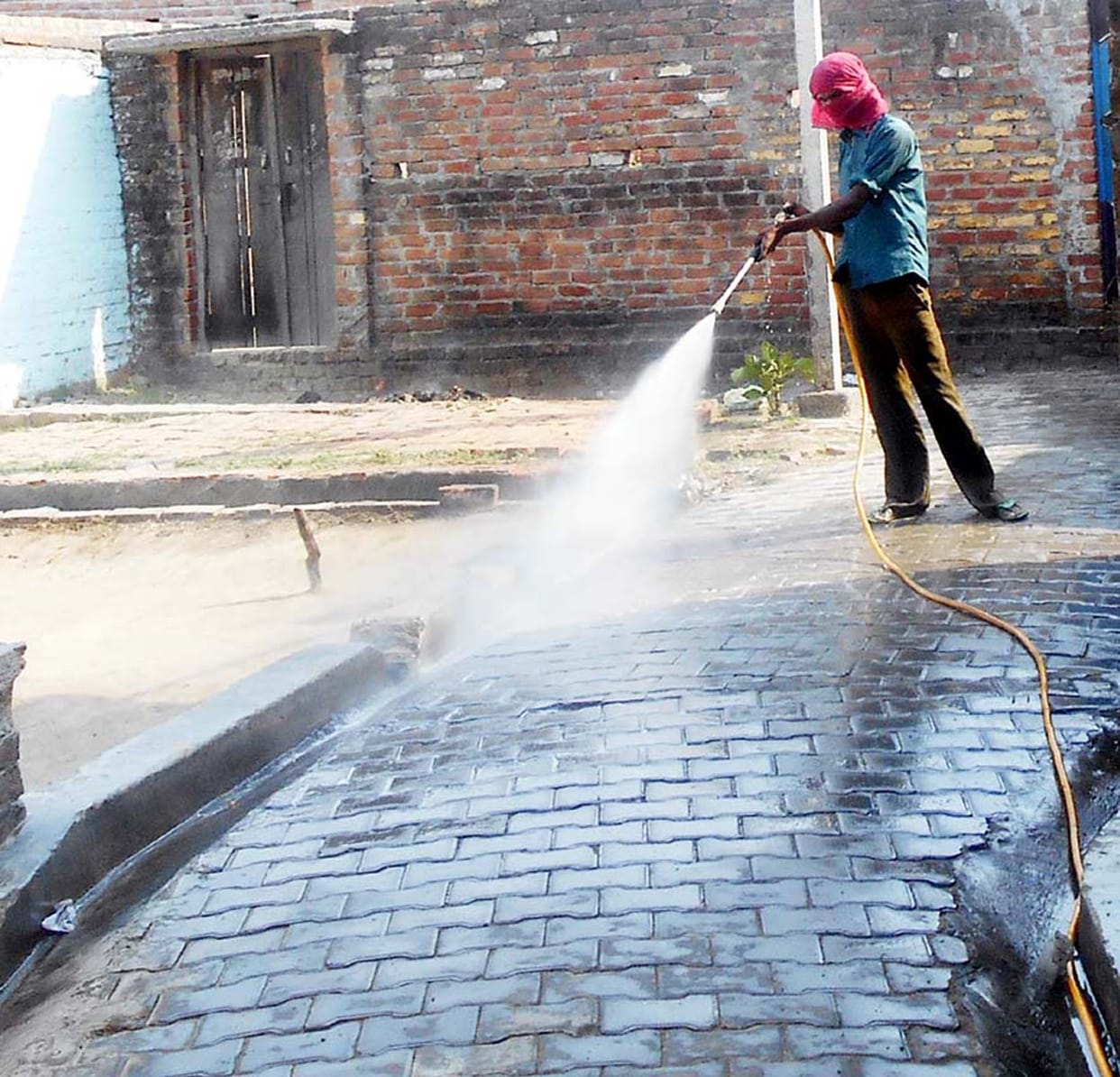 spray of pesticides