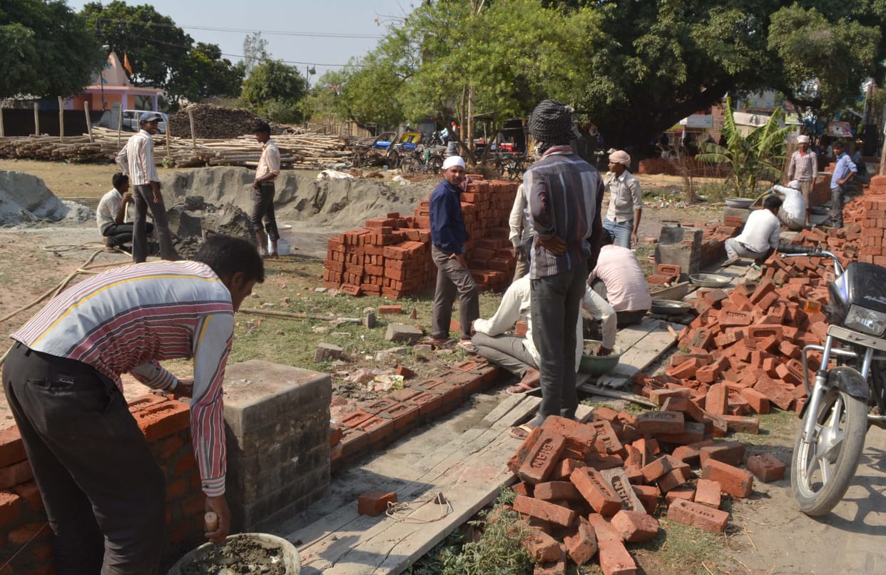 Walton Club Ground Construction began on the boundary