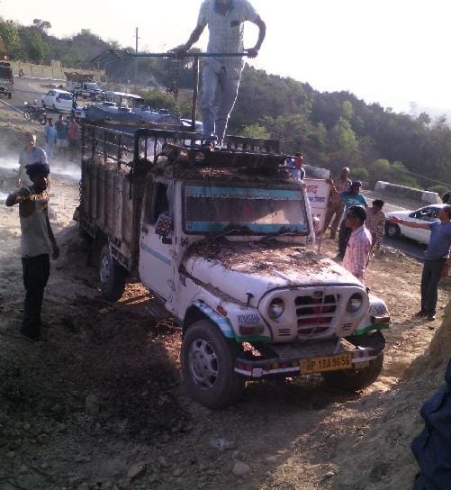loaded jeep burnt