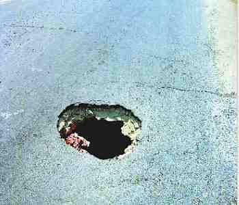 The crater on the road