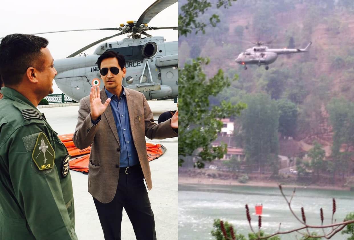 air force helicopter MI 17 to control fire in uttarakhand forest.