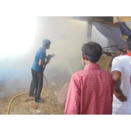 fatehabad news, hindi new, fire, fireman, guashala, animal food, fatehabad