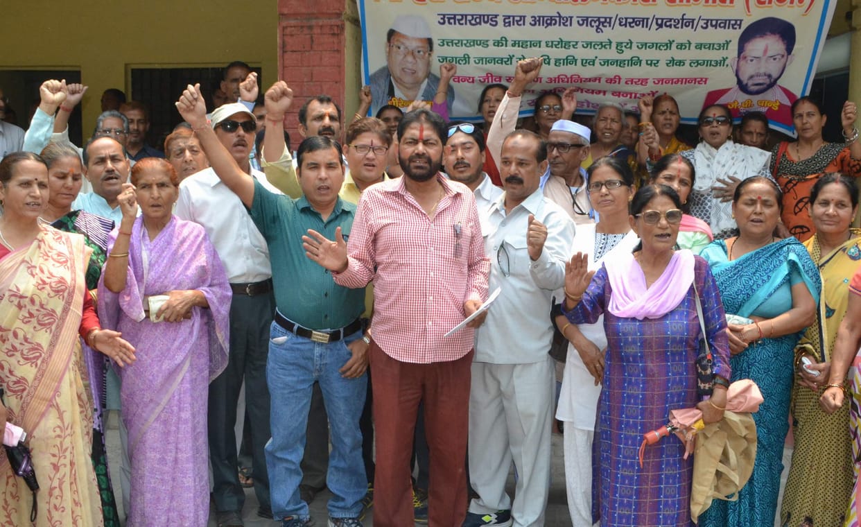 uttarakhand state agitator demanded protection from wild animals