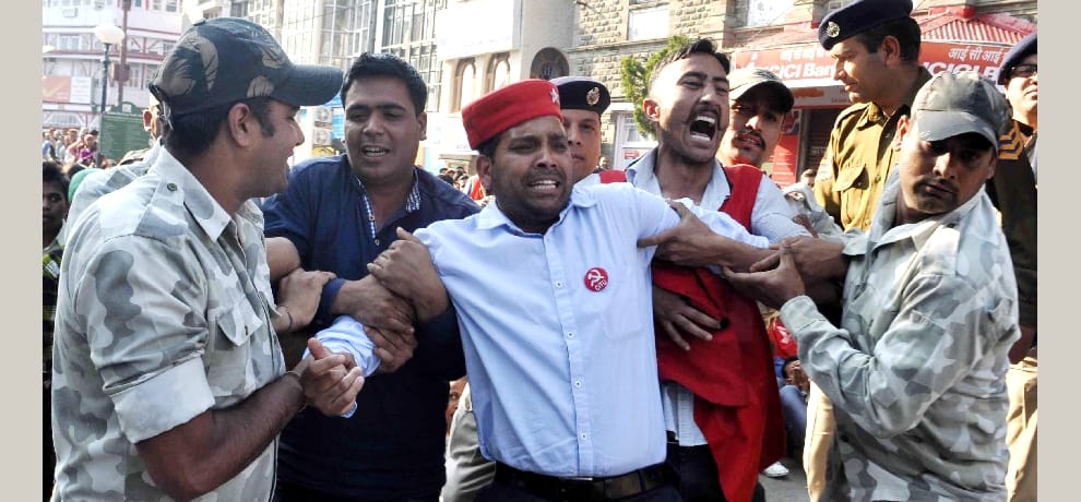 CITU protest at mall road on labour day.