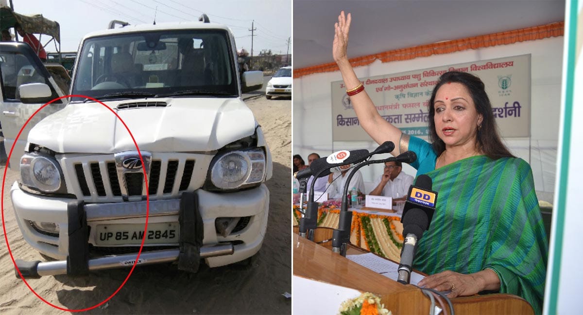 hema malini convoy accident