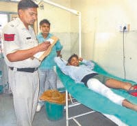 prr accedent, man foot destroy
