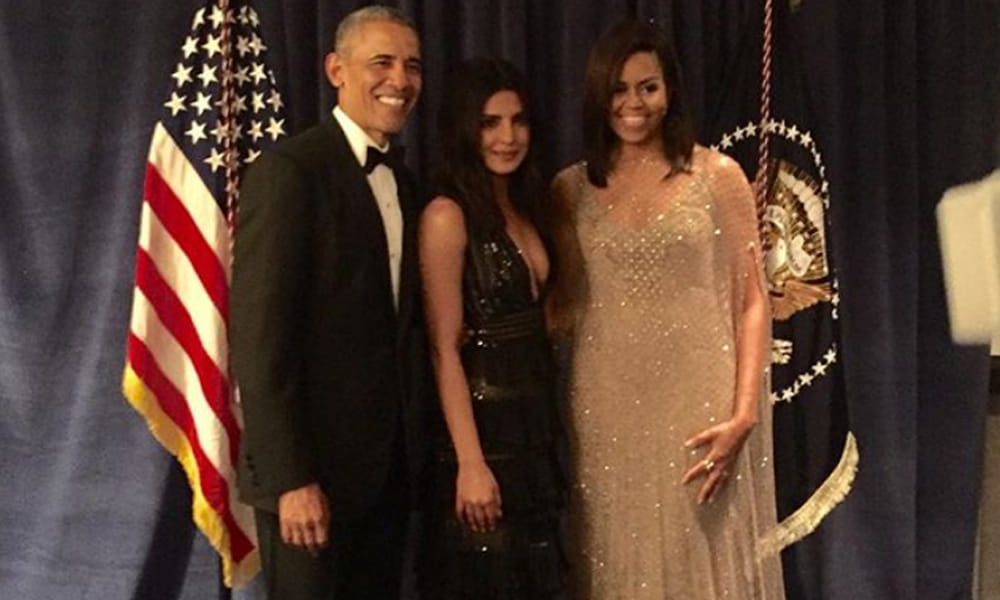 Priyanka Chopra with Barack Obama and Michelle Obama at White House Correspondents' Dinner