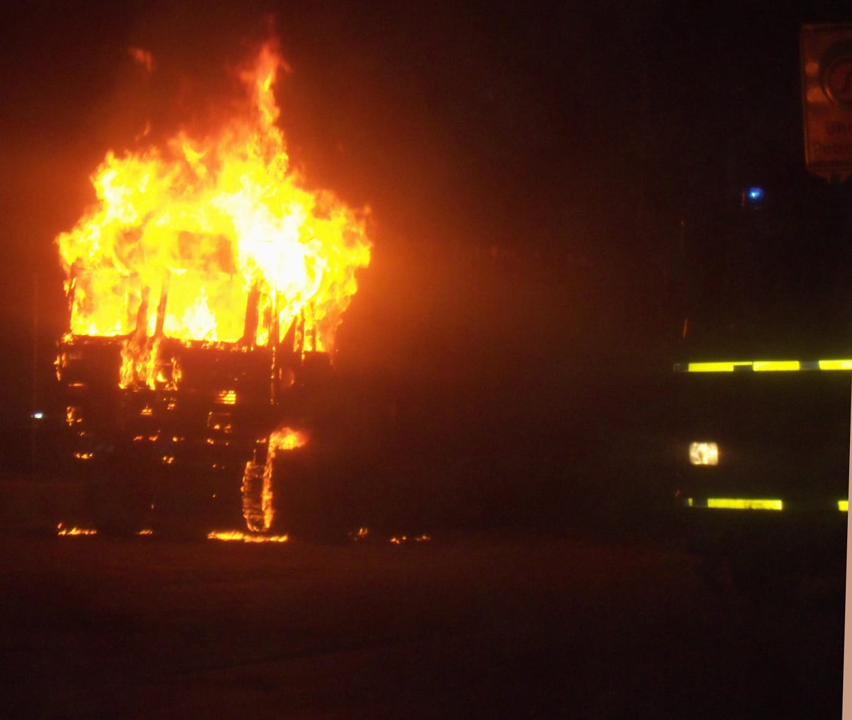  Fire truck ran over the road