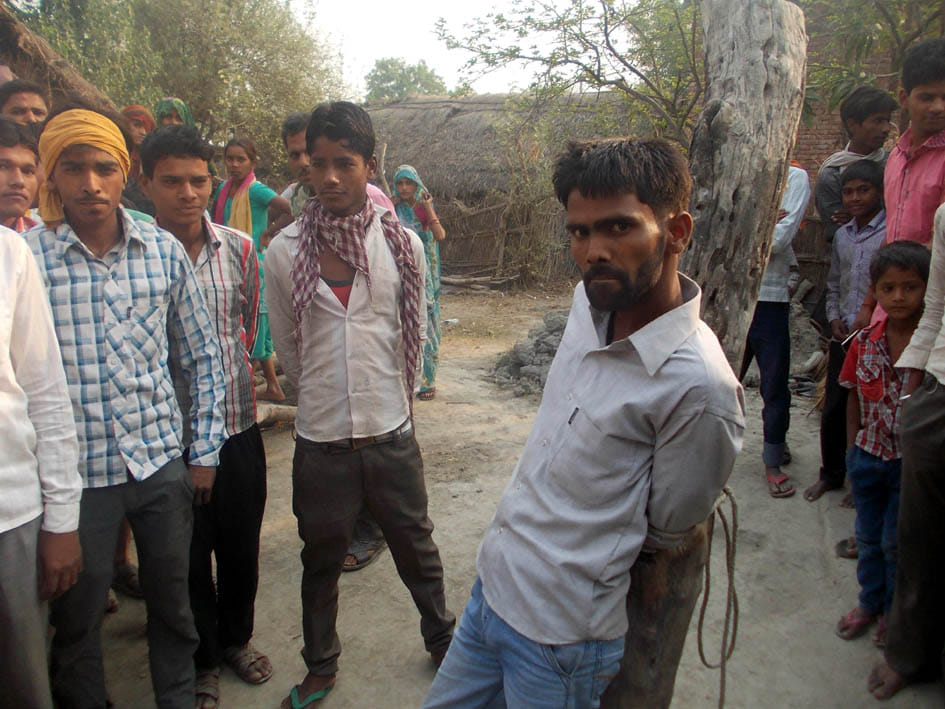 Accused of stealing cattle Caught by villagers