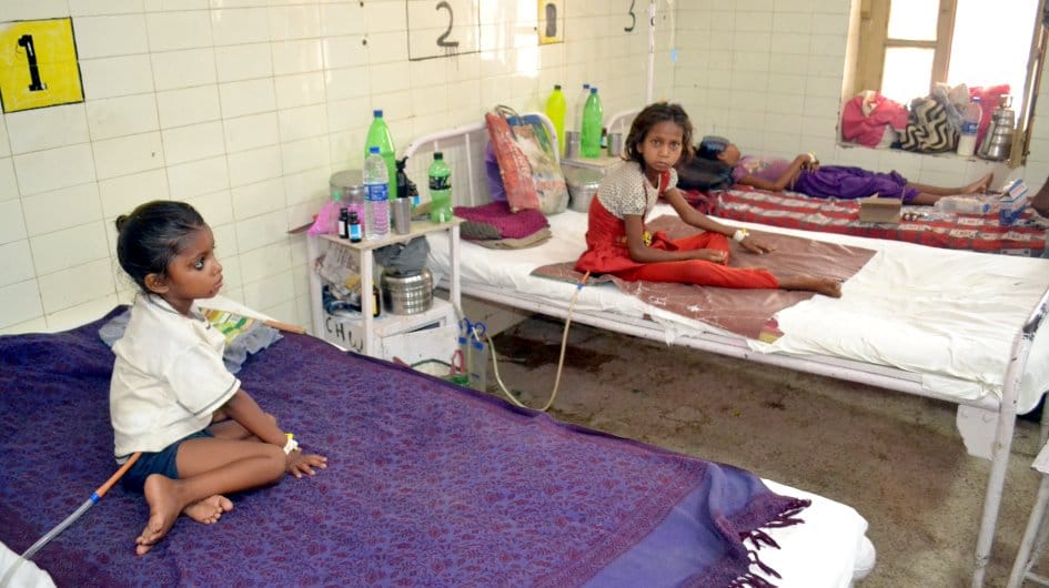 Six suffering diarrhea Children in hospital