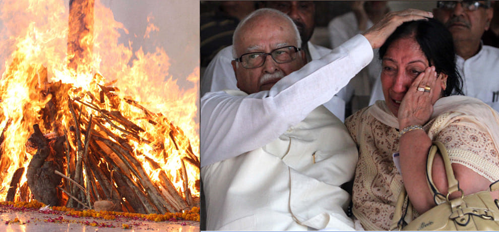  funeral pictures of Former Jan Sangh president Balraj Madhok