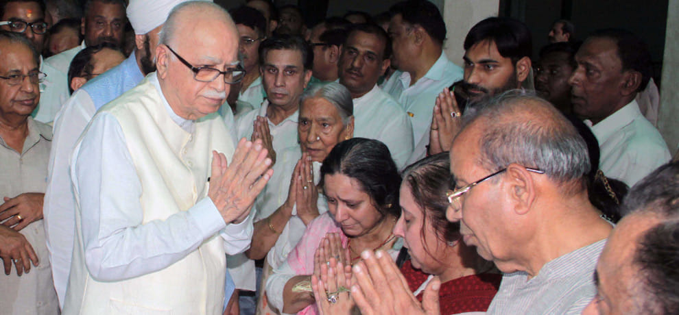  funeral pictures of Former Jan Sangh president Balraj Madhok