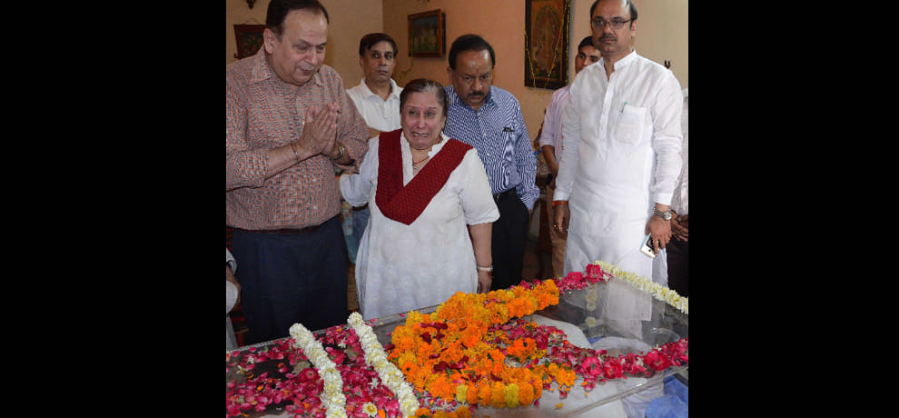  funeral pictures of Former Jan Sangh president Balraj Madhok