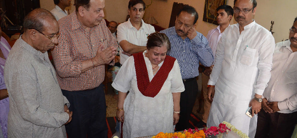  funeral pictures of Former Jan Sangh president Balraj Madhok