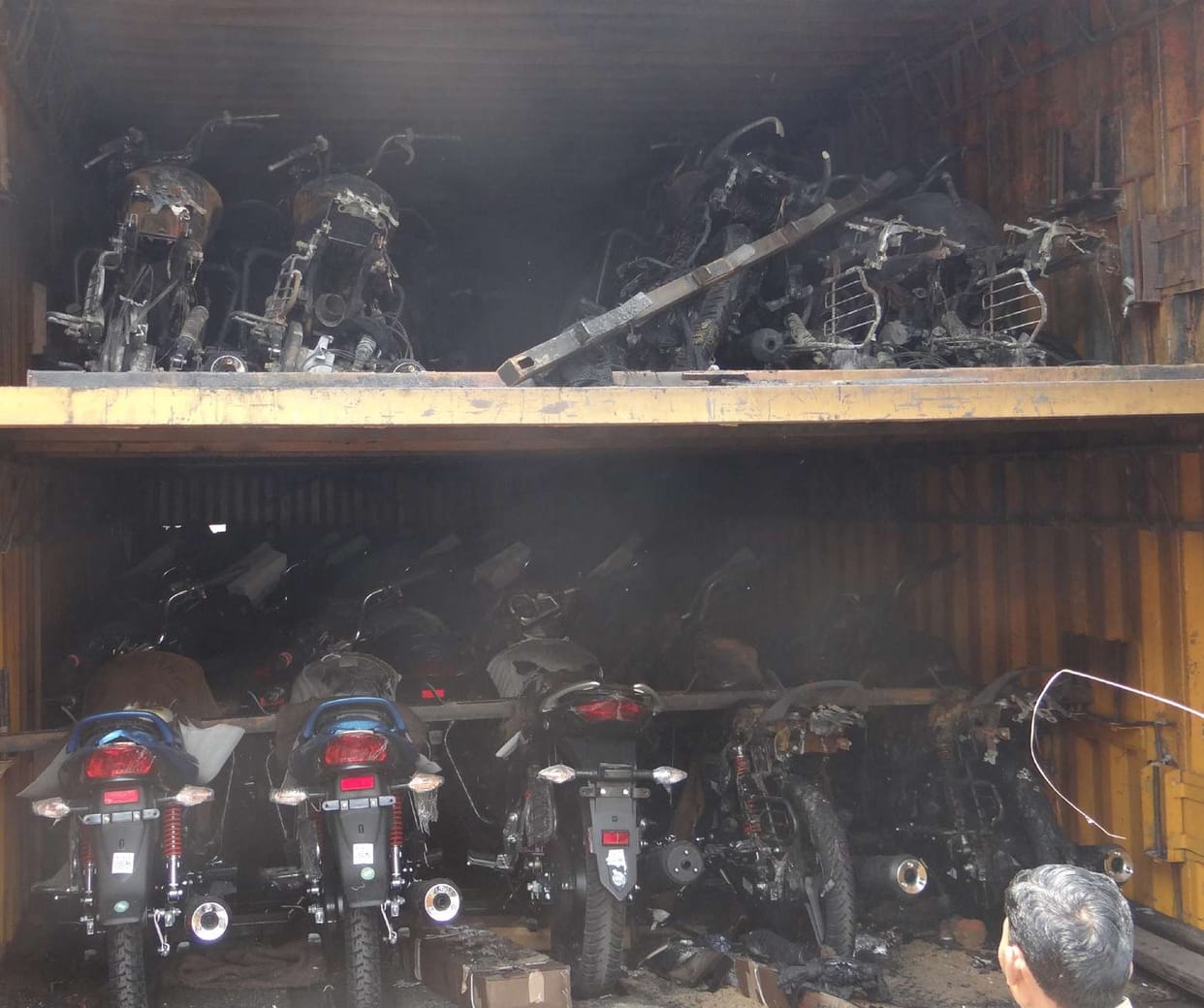 30 new bikes laden truck destroyed