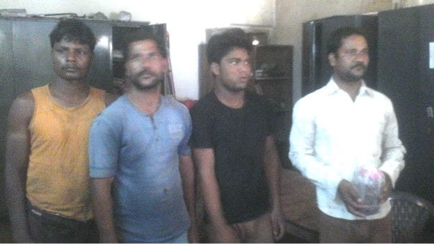 police arrested four people in cow slaughtering