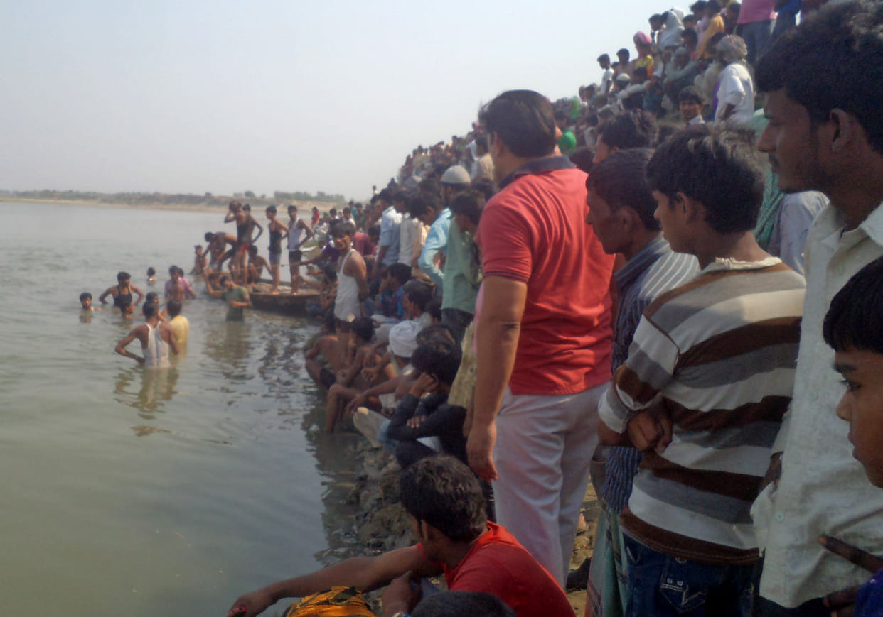 Half-burnt corpses in the Ganges are shedding