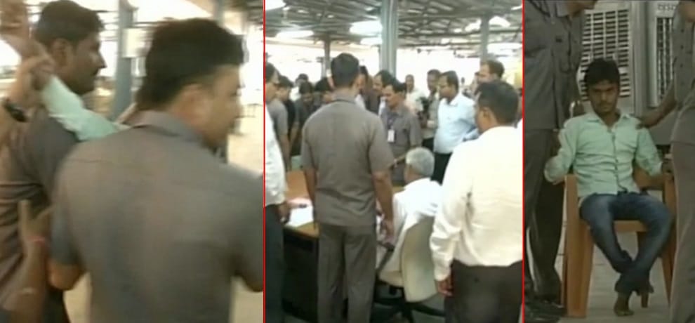 Boy threw the paper roll on nitish kumar