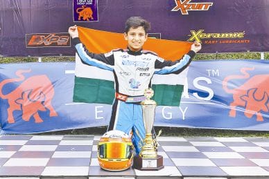 sahaan take first position in max carting championship