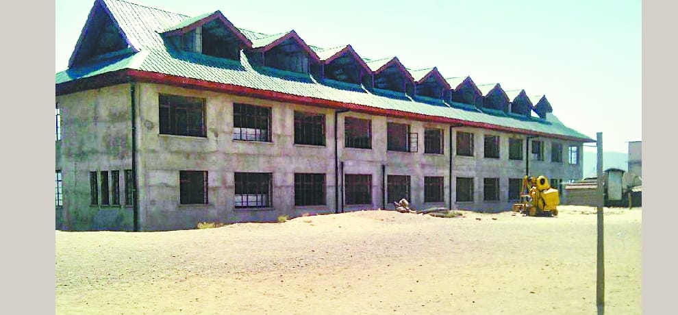 chamyana school students forced to study in open ground.