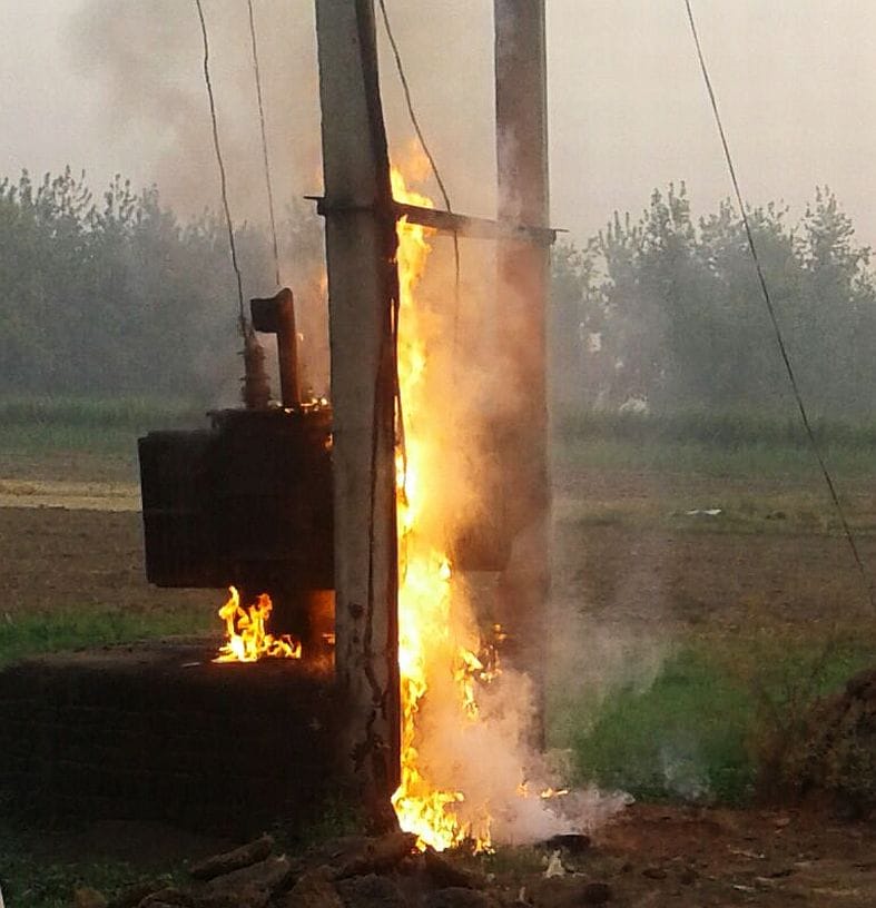 Overloading the transformer fire.