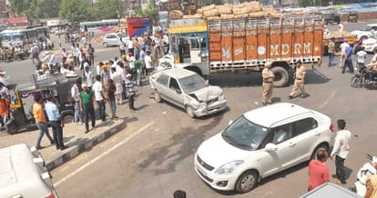 accident, road accident, truck hit vehicles in patiala, truck accident, patiala, punjab, crime
