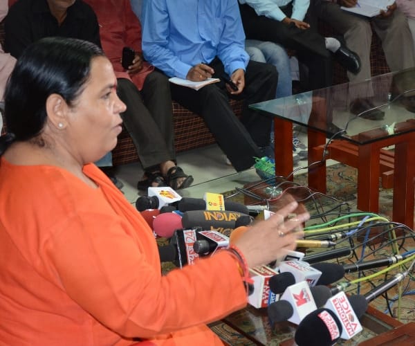 Uma Bharti speaks over cleanliness of Ganga.