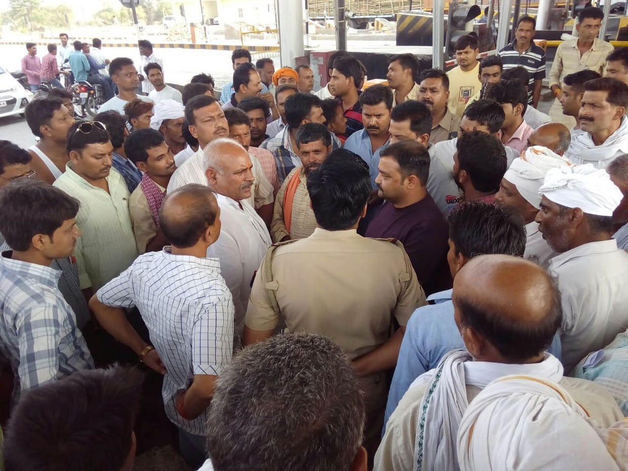  Former BJP MLA sitting on dharna