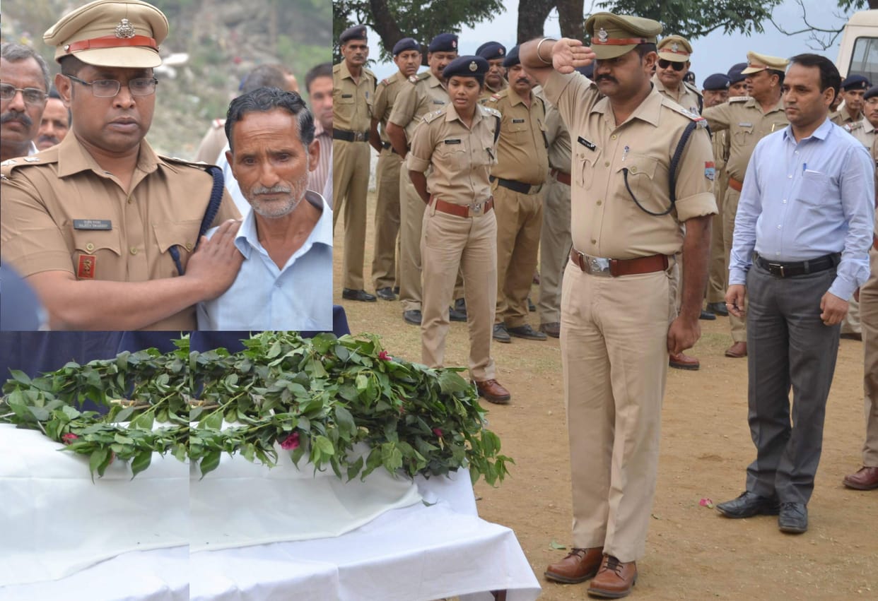 cremation of policeman died during fire fighting.