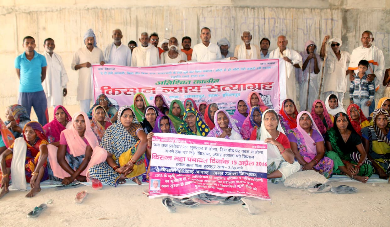Farmers waiting for compensation, the Satyagraha