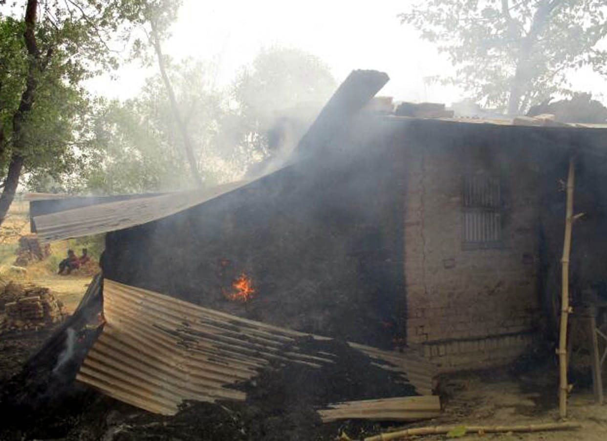 Home burned in land disputes