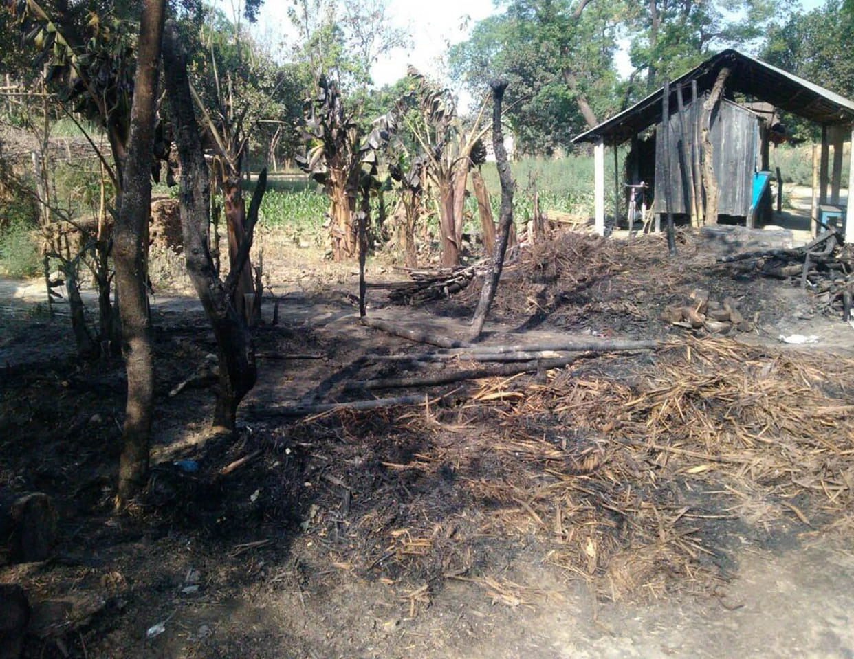 Seven of the victims of the fire charred house