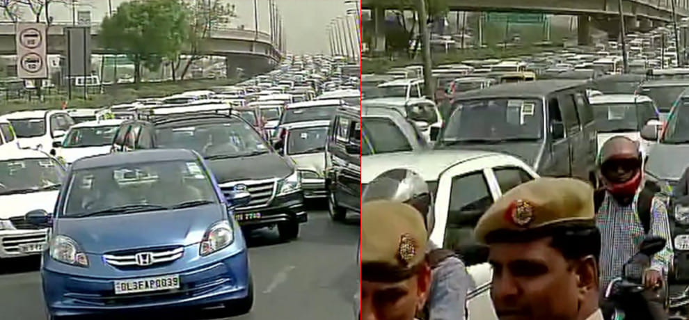 Diesel texi drivers protest continue in delhi ncr.
