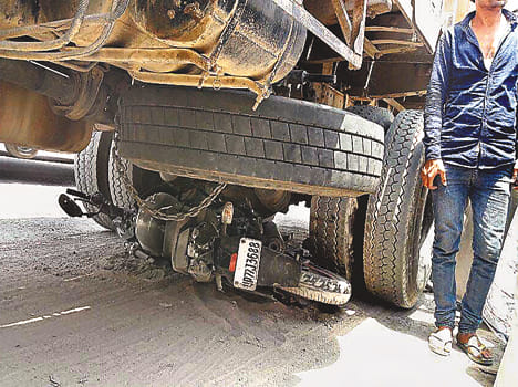 Truck collision killed the bike rider, fellow wounded