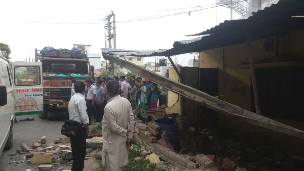 accident By speeding truck, one death.