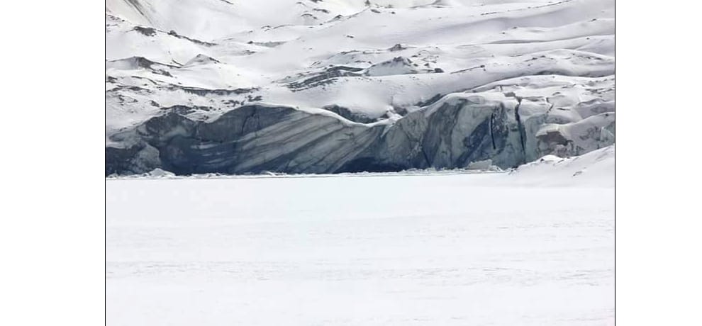  first time snow covered ghepan lake photos gone viral on social media.