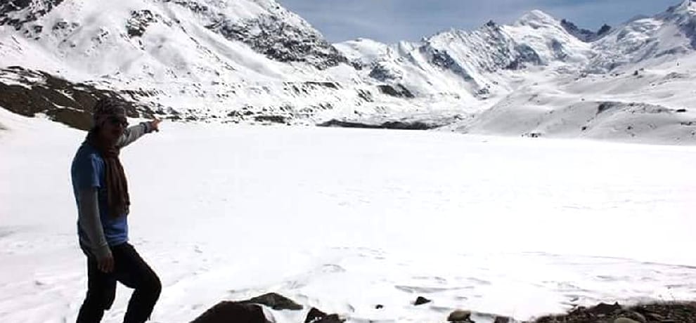  first time snow covered ghepan lake photos gone viral on social media.