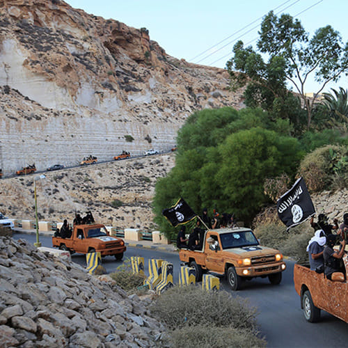 is militants selling eggs and chicken in libya