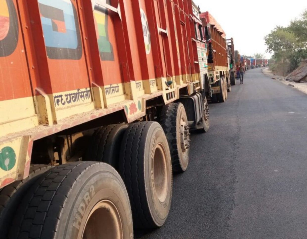 Nine km long jam