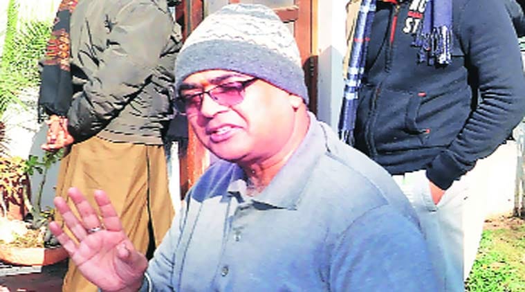 Advocate Mukesh Mittal during the ED raid at his Sector 18 residence in Chandigarh