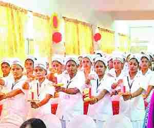Nursing students took oath.
