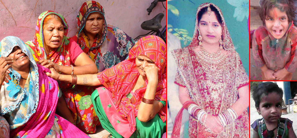 woman committed suicide with three kids in faridabad 