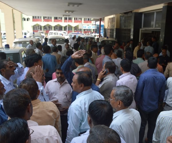 gram panchayat chief assistant jumps from office building