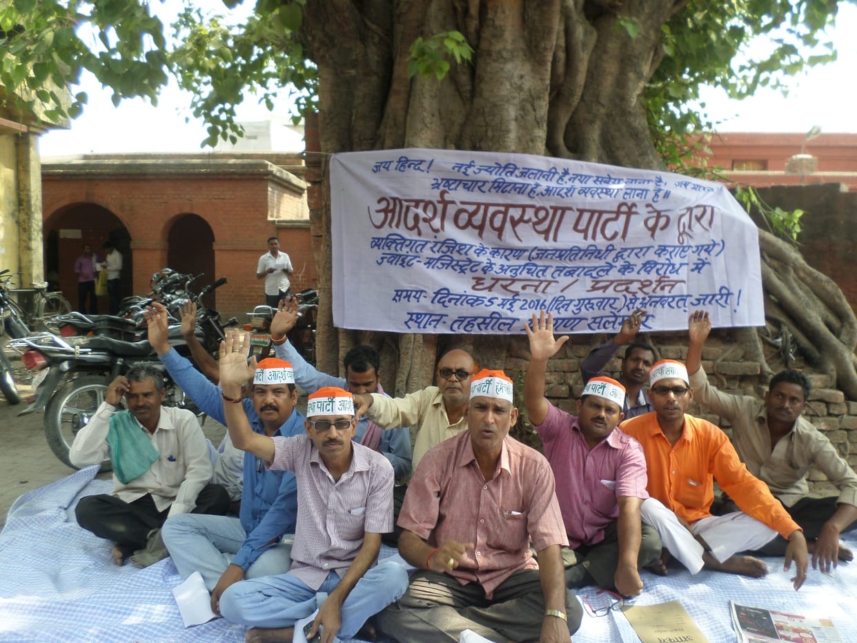 Began an indefinite sit-in to stop transferred
