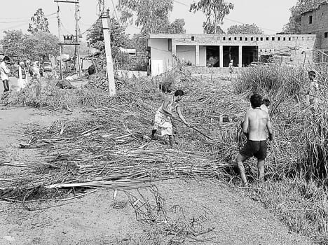 Cleaning of drains converged rural himself
