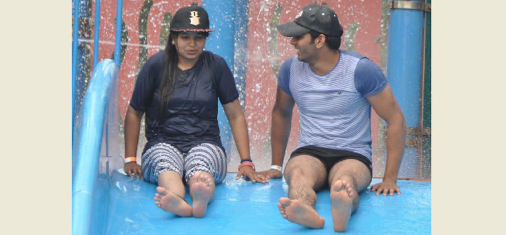 water crisis and people enjoying in water parks in gurgaon  