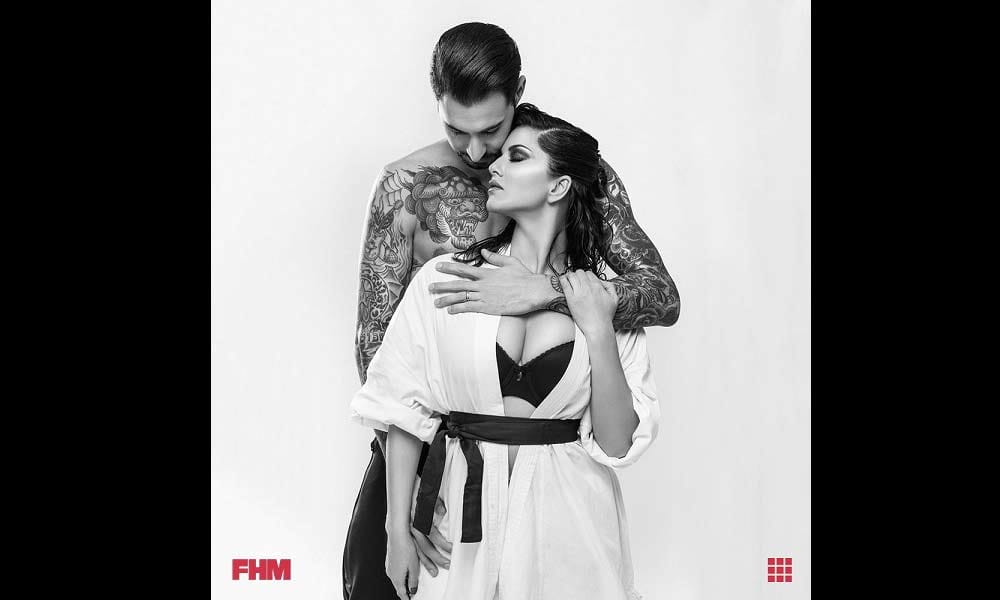 sunny leone magazine shoot with husband