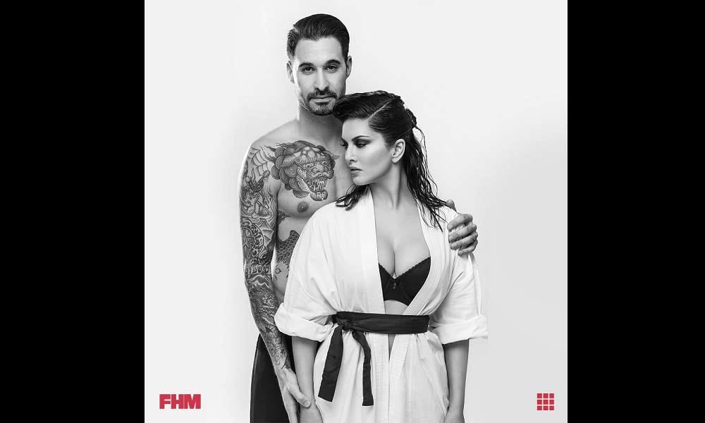 sunny leone magazine shoot with husband